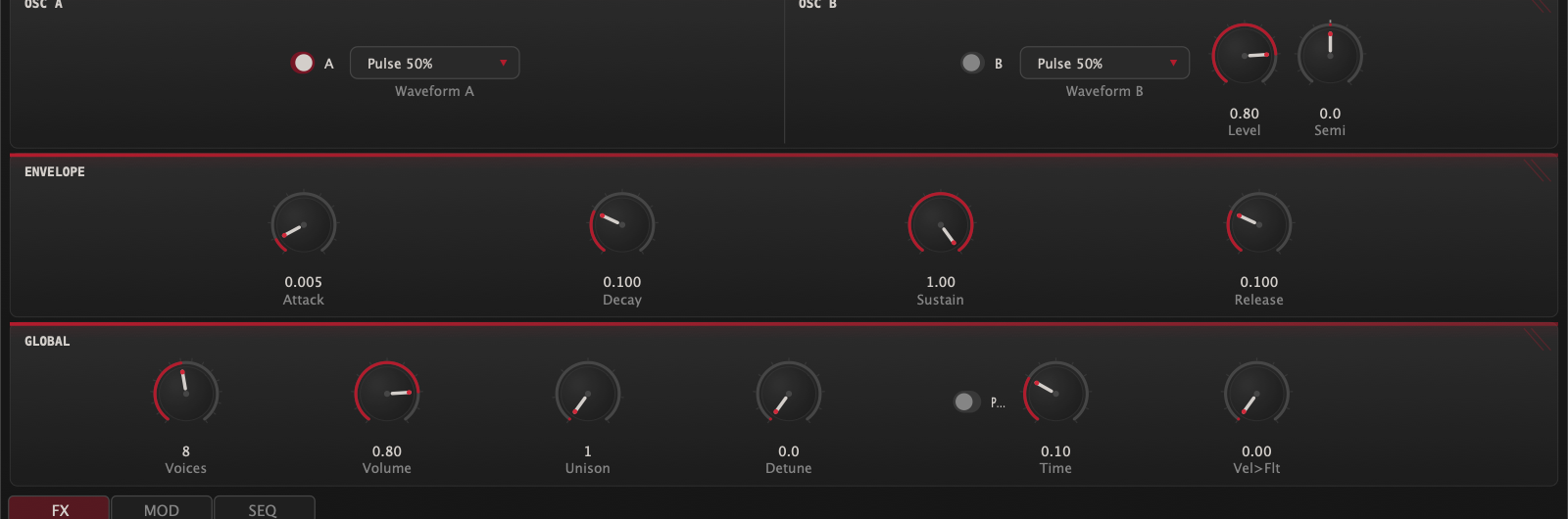 The Modern engine panel